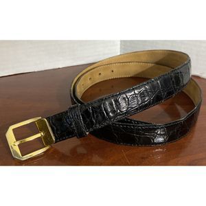 Charles Spiegel Crocodile Belt & Brass Removable Buckle Unisex Made in Spain